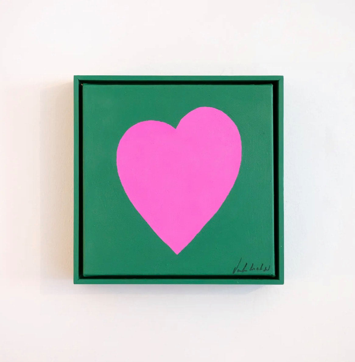 Dark Green, Fuchsia Heart