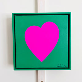 Dark Green, Fuchsia Heart