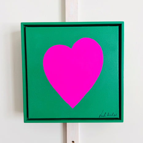 Dark Green, Fuchsia Heart