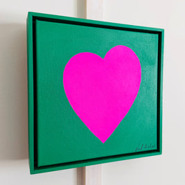 Dark Green, Fuchsia Heart