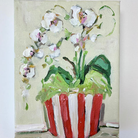 Orchid On Stripes
